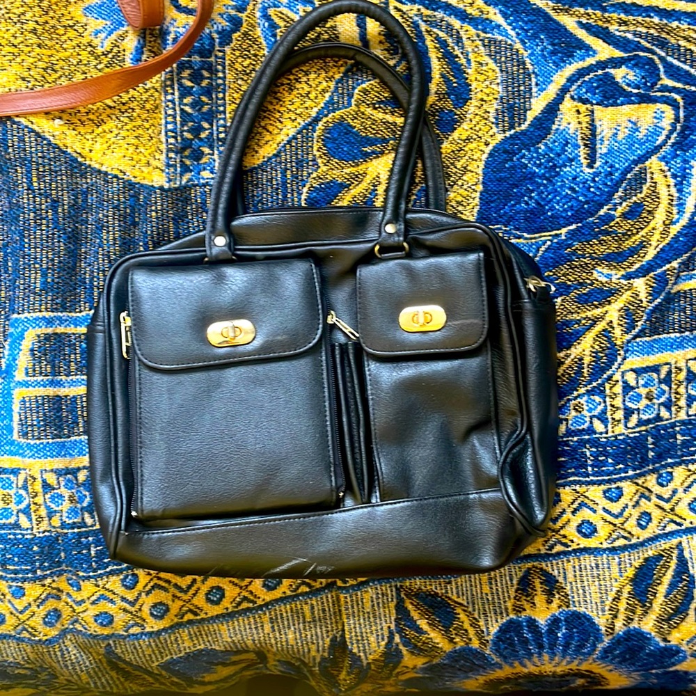 Black and gold purse